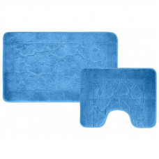 Набор ковриков (2предмета) "BANYOLIN" 55х90см (11 мм) голубой
