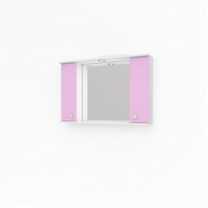 Шкаф зеркальный ДОМИНО 105 с/о цвет розовый