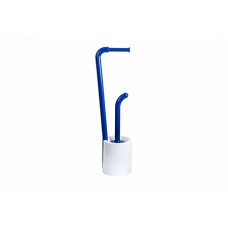 Fixsen WENDY 7032-89 Стойка напольная (бумагодержатель и ерш), термопластик, цвет: белый, синий