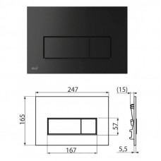 Клавиша для систем инсталляции (черный-мат) M578 (AlcaPlast)
