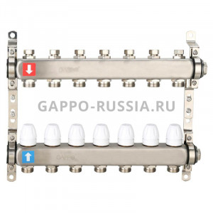 Коллектор регулируемый с запорными клапанами Gappo G428.7 7-вых.x1