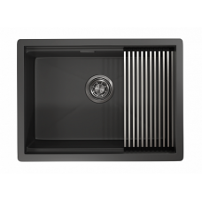 Стальная кухонная мойка Granula KS-6045U черный матовый