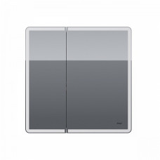 Зеркальный шкаф Dreja POINT, 80 см, 2 дв., 2 стекл. полки, инфр. выключатель, LED, розетка, белый