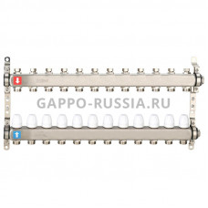 Коллектор регулируемый с запорными клапанами Gappo G428.12 12-вых.x1"x3/4"