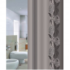 Шторка для ванной "Цветы" серая (арт.Х-12) 180х200 без колец
